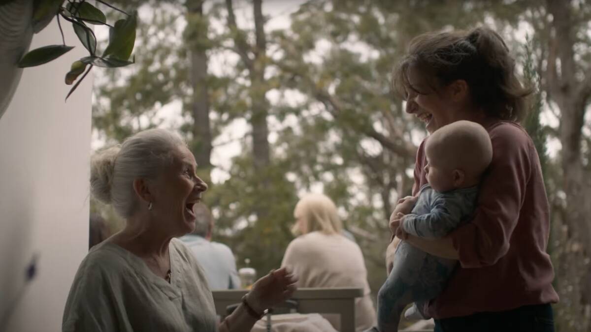 The video ended with a grandmother meeting her grandchild for the first time.