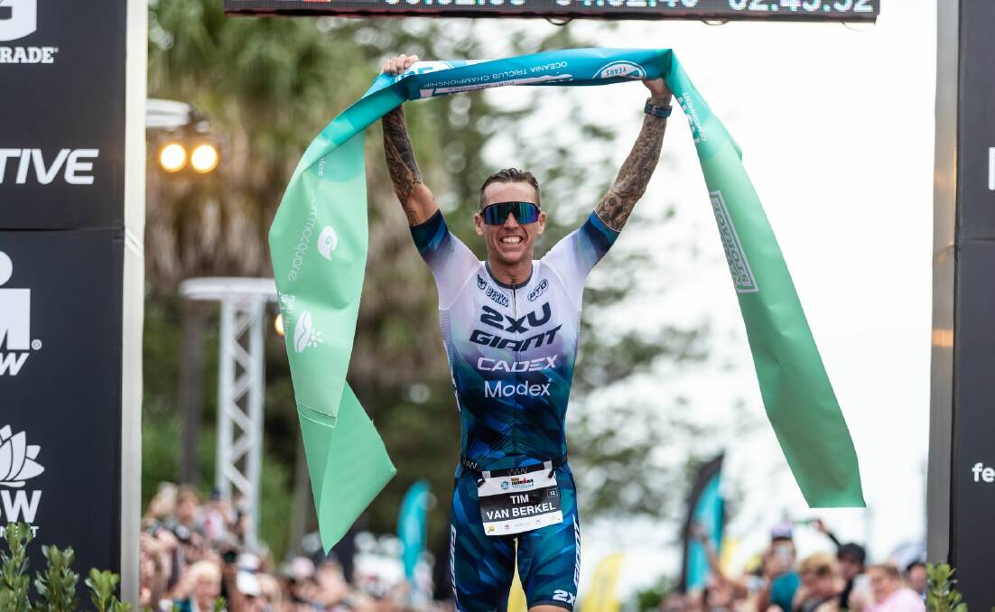 Port Macquarie's Tim Van Berkel came second in 2023 and notched a drought-breaking win the year before. Picture supplied by Ironman Australia 