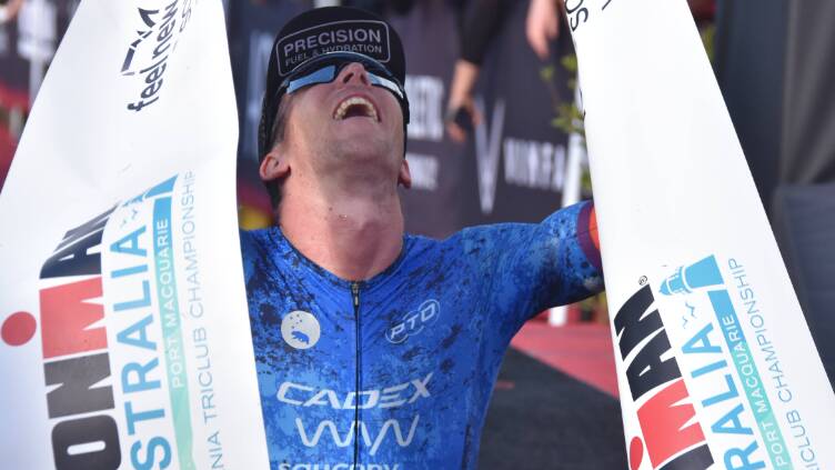 Sam Appleton broke a longstanding course record to claim victory at Ironman Australia. Picture by Ruby Pacoe