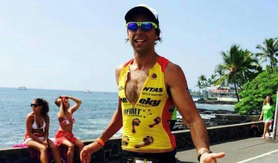 Nat Heath racing at the IRONMAN World Championship in 2015. Picture supplied by Ironman Australia 