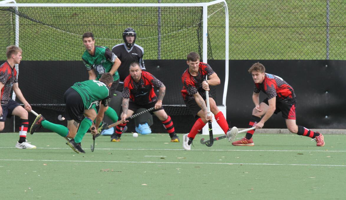 One of the rare moments that Port City had to trouble the scorers on the
weekend, but to no avail. Picture supplied by Port Macquarie-Hastings Hockey Association 