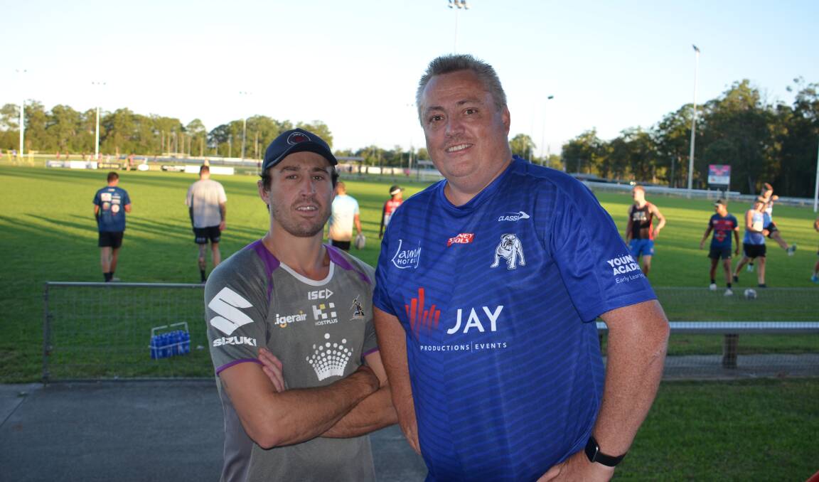 New Wauchope Blues coach Beau White and president Paul Walsh. Picture by Mardi BOrg