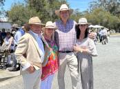 Dr Andrew Forrest (left) with the now former Akubra owners and siblings, Stacey McIntyre, Stephen Keir IV and Nikki McLeod. Picture by Sue Stephenson
