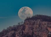 The Blue Moon over Bago Bluff near Wauchope, August 2023. Picture by Alex McNaught of Roving-Eye photography