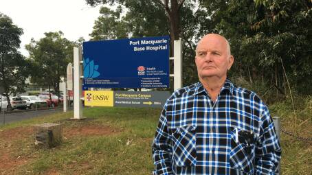 John Stephens wants the Pink Mobile to be put back in use at the Port Macquarie Base Hospital car park. Photo: Emily Walker