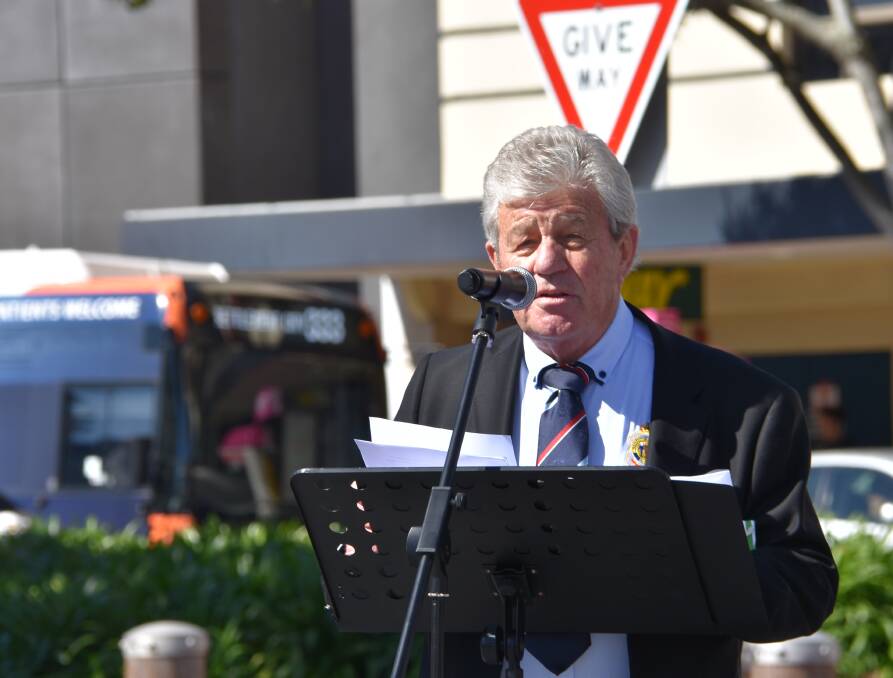 The Port Macquarie RSL sub-Branch treasurer and Vietnam veteran Rob Bruce gave a powerful commemorative address at the event. Picture by Emily Walker