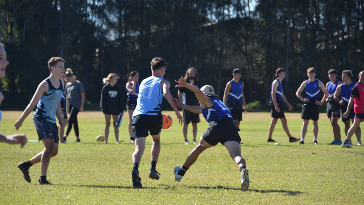 Camden Haven High and Newman Senior Technical College played a tight game in the Mid North mixed challenge. Picture by Emily Walker 