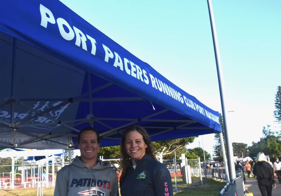 Port Pacers Running club Christie Cristoforo and Vicky Dawkins are ready for breakfast after swimming early this morning. Picture by Emily Walker