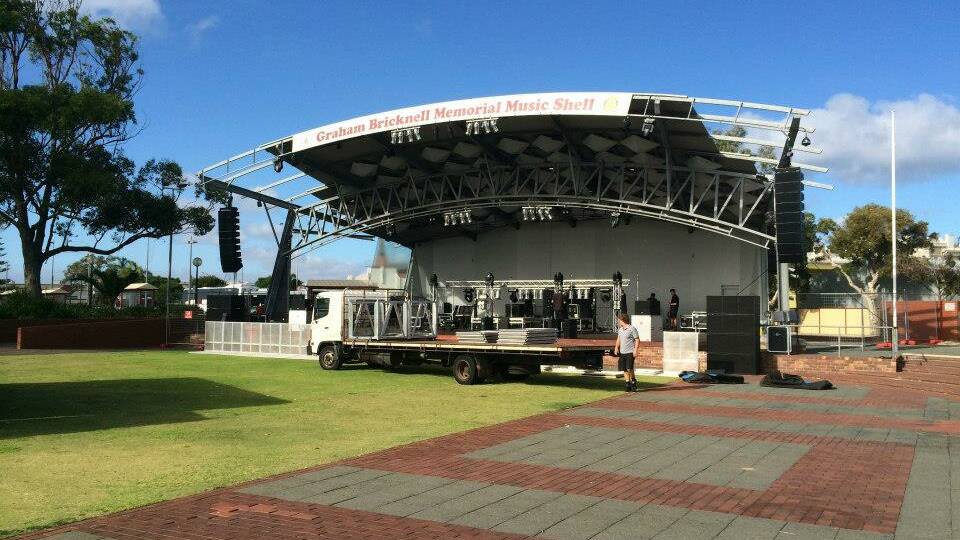 The Graham Bricknell Memorial Music Shell in Bunbury. Picture via Running Man Productions/Facebook