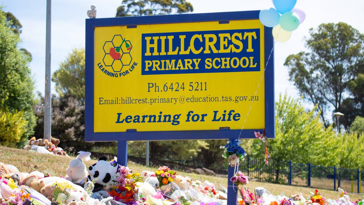 Flowers outside Hillcrest Primary School. Picture file.