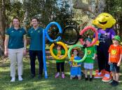 Children attending a Camp Quality excursion in Bonny Hills have a fantastic time learning from Olympians. 