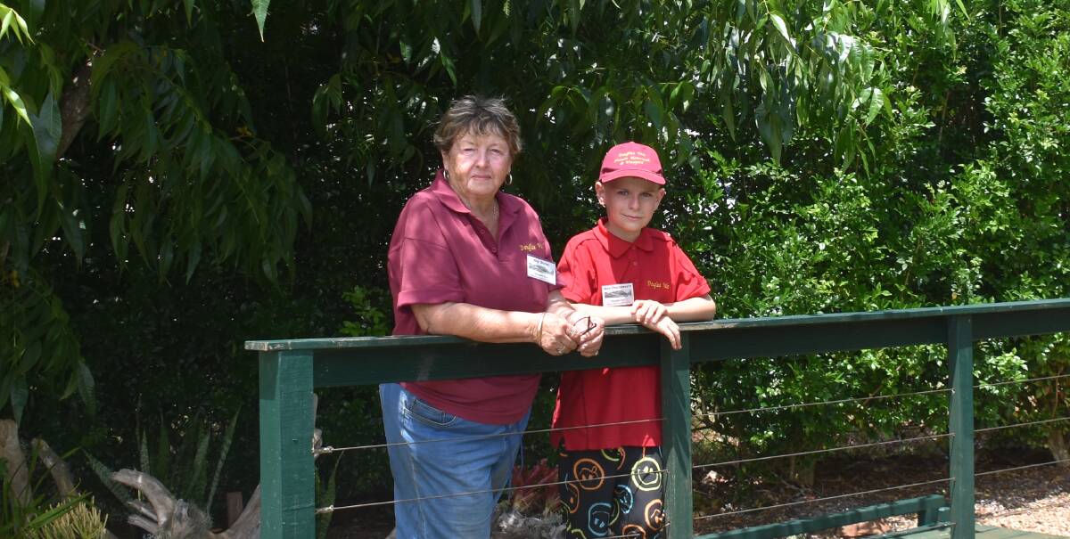 Volunteer Kay Burns with grandson Alex Charlesworth. Picture by Abi Kirkland