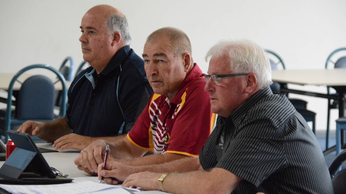 Wayne Bridge flanked by Warren Blissett (left) and Mal Drury at last year's Group Three annual; meeting.