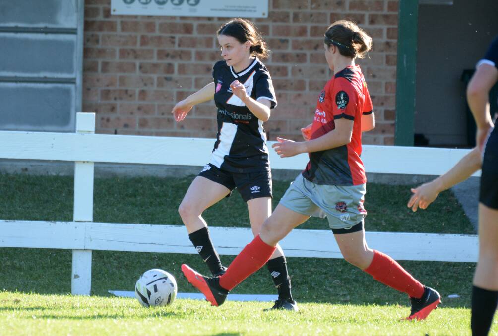 On target: Natasha Ruge was a goal scorer for Mid Coast in the Herald Women's Premier League clash Adamstown at Taree.