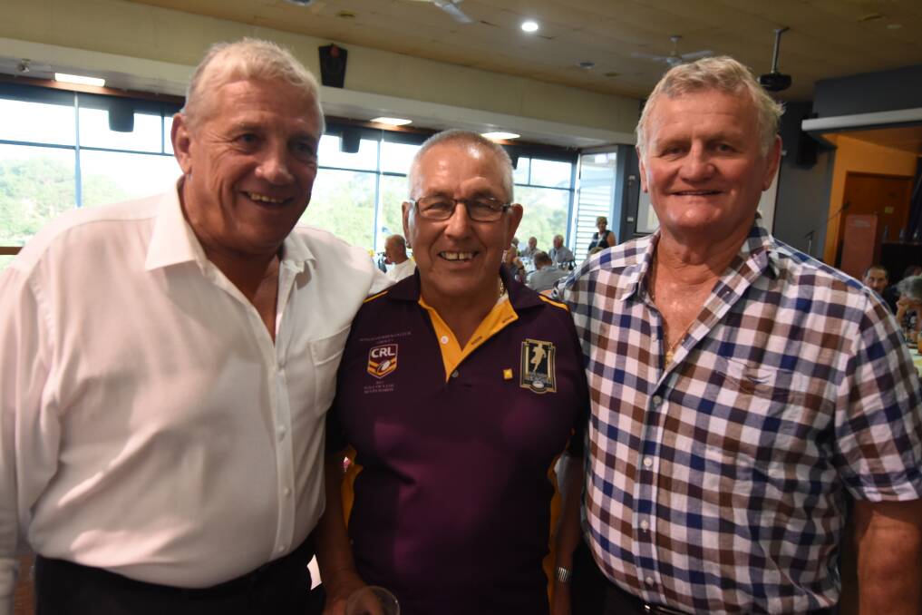 Hall of fame members Garry McQuillan from Forster (left), Kevin Hardy from Taree and Errol Ruprecht from Taree at the induction evening held earlier this year.