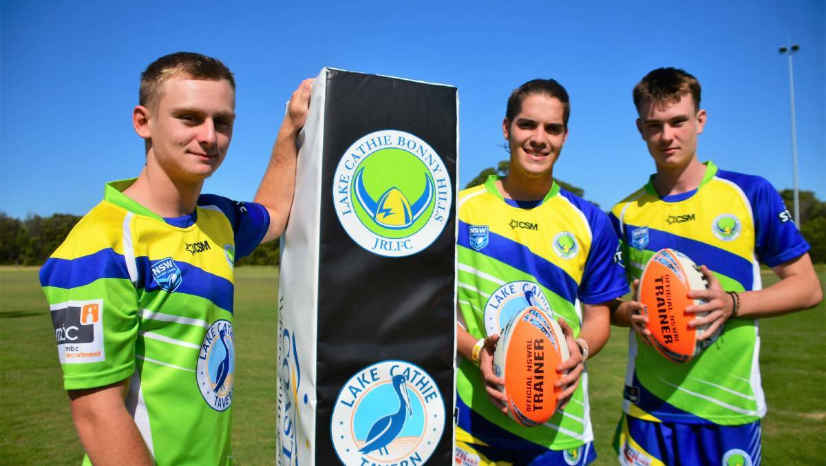 Lake Cathie-Bonny Hills players Ben Drewitt, Doug Toomey and Bailey Asbury had hoped to play under 18s for the club this year. However, the Raiders will see a spot in the under 18 competition for 2024. Picture Port Macquarie News