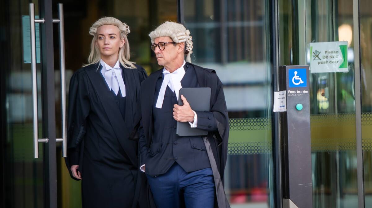 Prosecutors Skye Jerome and Shane Drumgold SC outside court on Tuesday. Picture by Karleen Minney