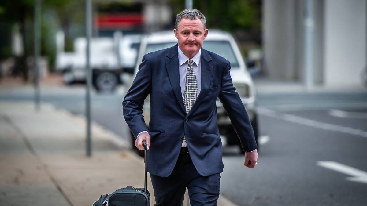 Bruce Lehrmann's barrister, Steven Whybrow, arrives at court on Tuesday. Picture by Karleen Minney