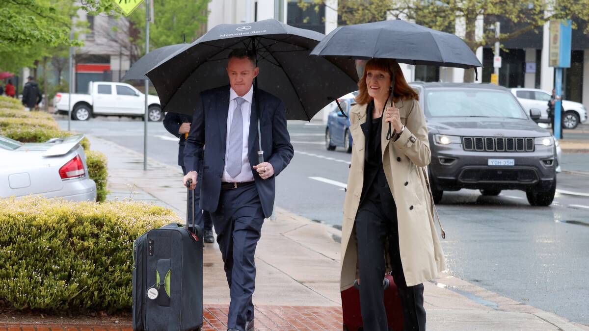 Bruce Lehrmann's barristers, Steven Whybrow and Katrina Musgrove, arrive at court on Wednesday. Picture by James Croucher