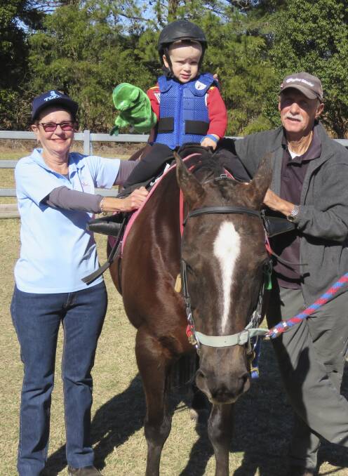 New home: Riders like little two and a half year old Ethan and the RDA Kendall volunteers are searching for a new home.