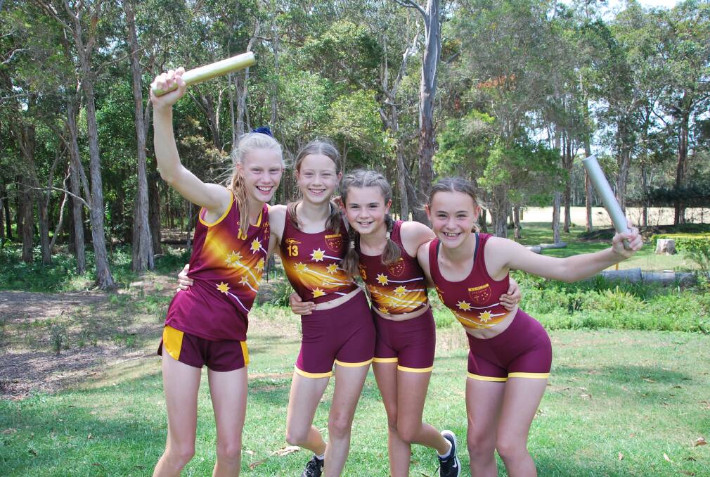 You beauty: St Peter's senior girls relay team Josie Boys, Claire Pieren, Layla Stewart and Lucy Randall.