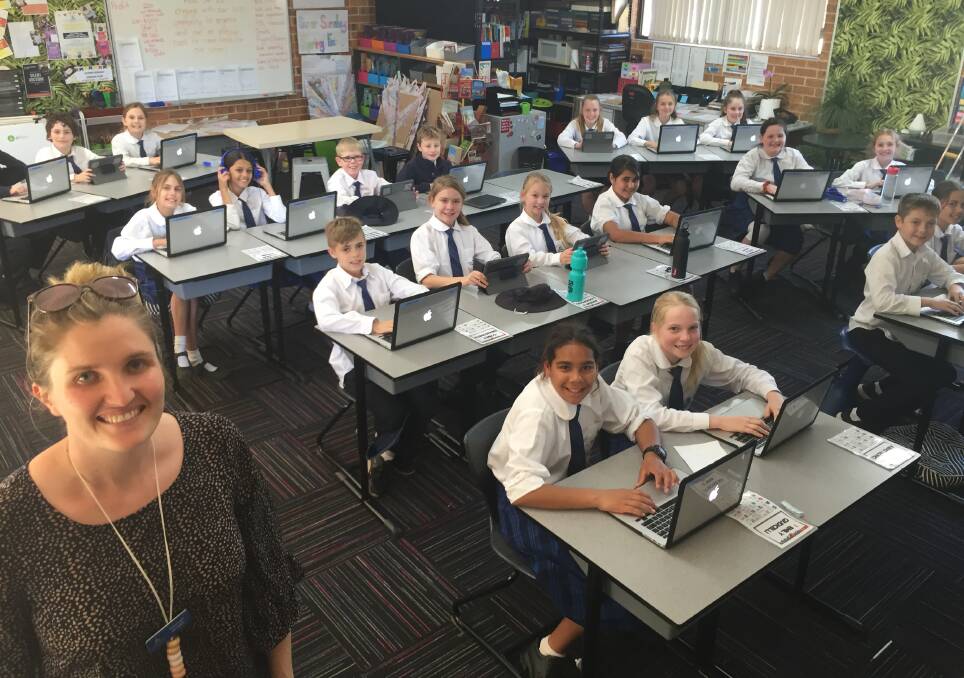 Fair fun: Port Macquarie Adventist School year 5/6 teacher Maneesha McNabb and students are using Project Based Learning to help plan and run the school's inaugural spring fair on September 22.