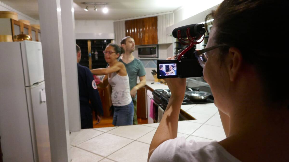 Action: Port Macquarie filmmaker Travis Bain on location with Landfall.