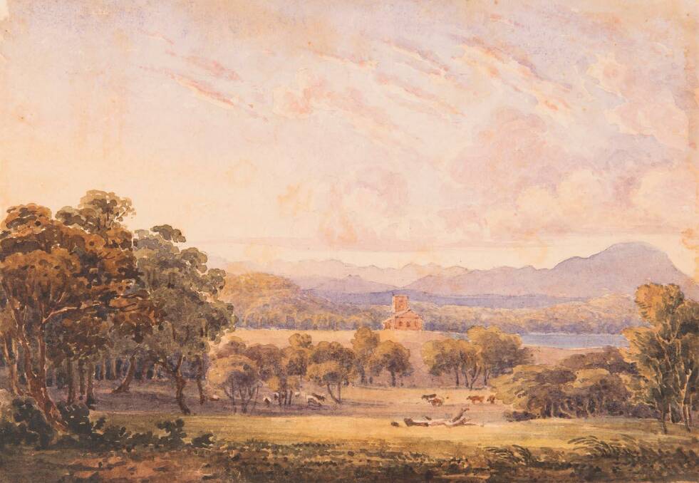 Church on the hill: St Thomas Church, Port Macquarie, c1831 by Samuel Augustus Perry, Port Macquarie Museum