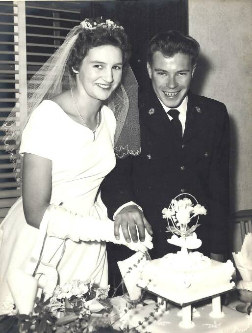 Love at first sight: Margaret Ann and Fred on their wedding day.