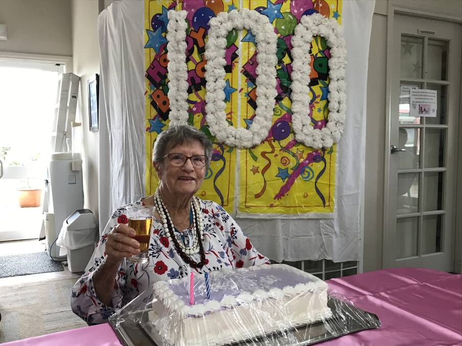 Milestone birthday: Grateful, happy and wishing for everyone to stay safe, Stella Urwin enjoys happy hour at Maryknoll to celebrate her 100th birthday.
