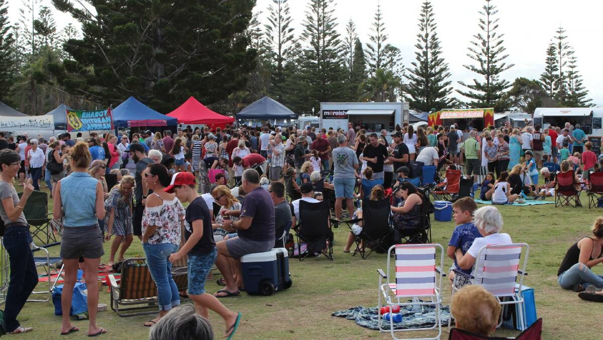 Busy start: The twilight food markets are held each Saturday evening on Port Macquarie's Town Beach Reserve. 