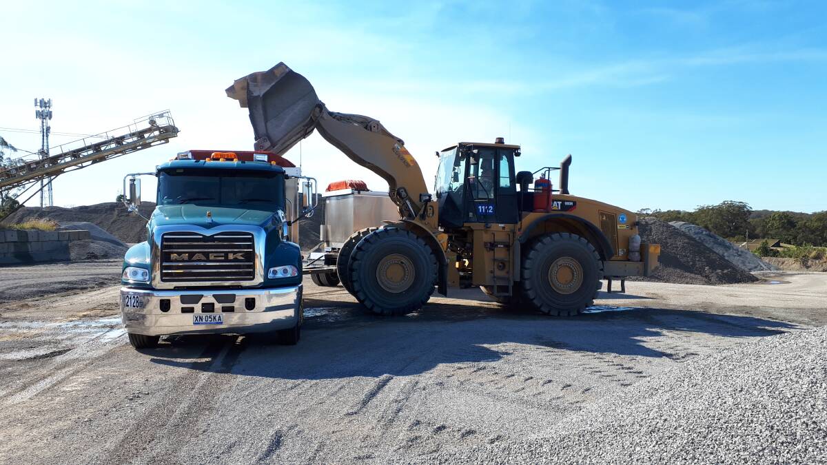 Expansion plan: A truck and loader operating at the Sancrox quarry. Photo: Hanson Construction Materials 