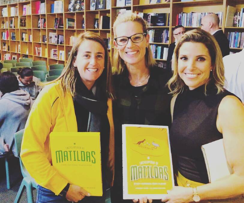 The pioneers: Heather Garriock, Tracie McGovern and Amy (Taylor) Duggan at the Encyclopedia of Matildas Book Launch.