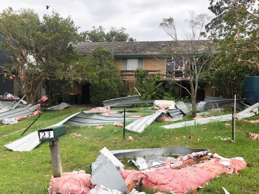 Damage done: A storm damaged Port Macquarie home. The area will now benefit from disaster funding relief.