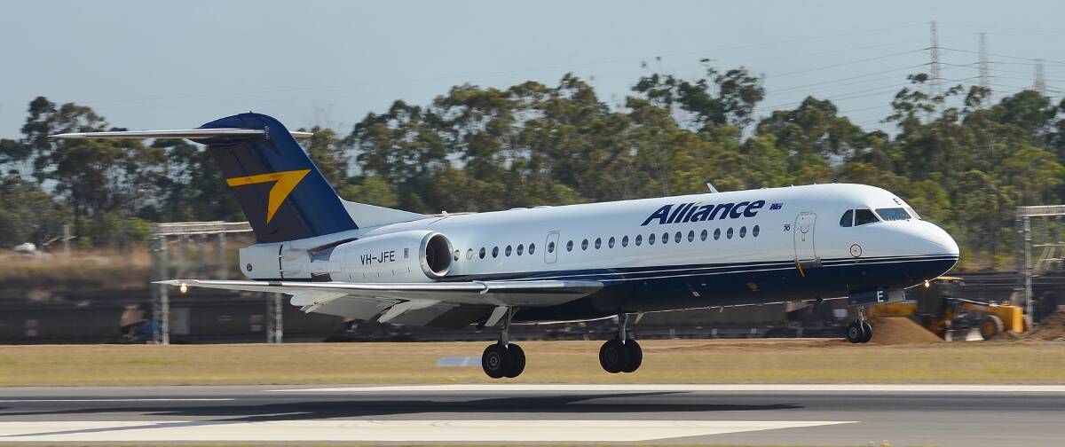New carrier: Alliance Airlines will fly the 80-seat Fokker 70 from Port Macquarie to Brisbane following the decision by Virgin Australia to cease operations on that route.