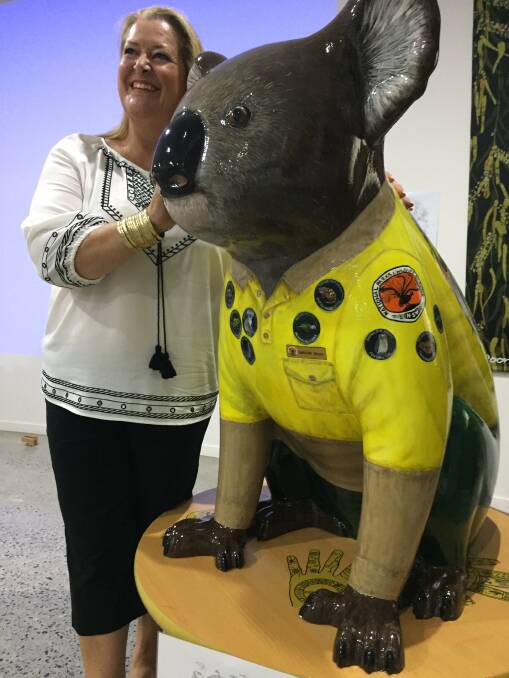 Hello Riley: Artist Pauline Roods with Ranger Riley, who will lead NSW National Parks' campaign against threatened species.