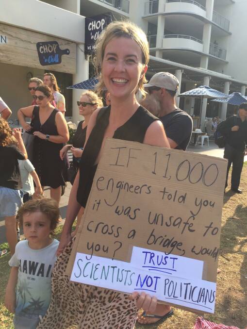 Who do you trust?: Dr Georgia Ritchie attending the rally.