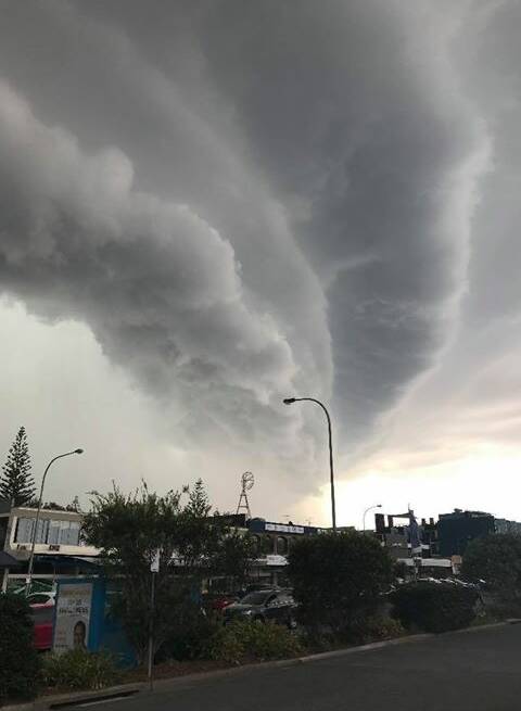 Ominous: Michelle Hedger snapped this wonderful photo as the storm rolled through Port Macquarie on Monday.