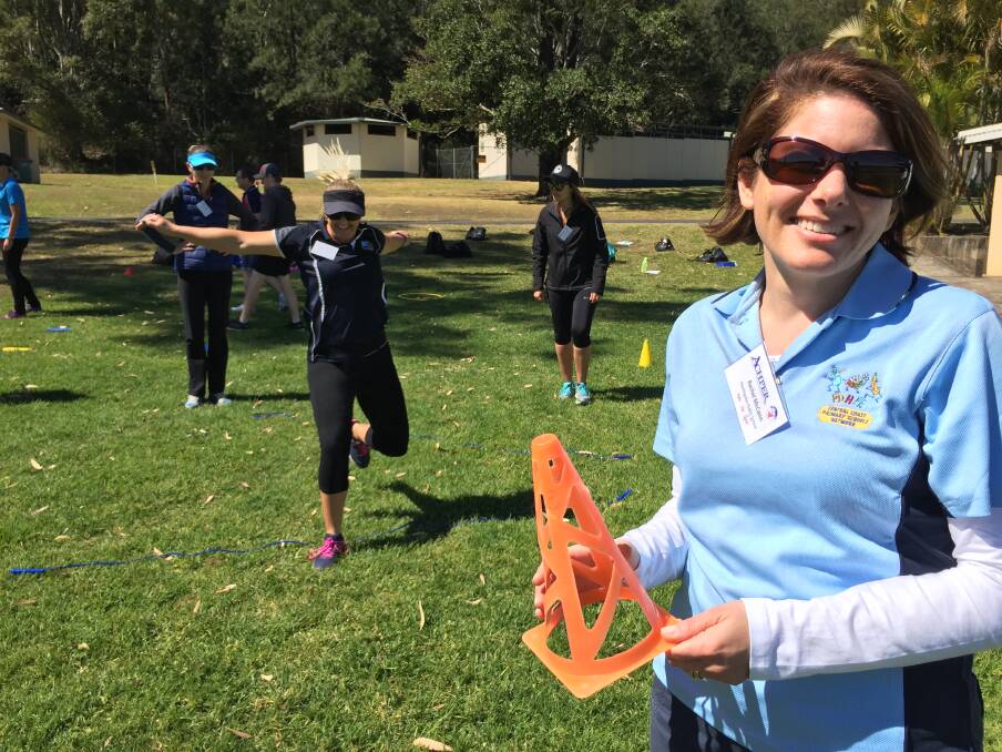 Get moving: Huntingdon Public School's Rachel McCann enjoying the chance to help teachers learn how to maximise student learning with physical activities.