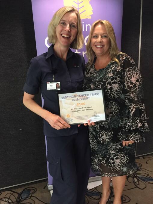 Welcome funds: Mid North Coast Cancer Institute lymphedema nurse specialist Heidi Hughes with mayor Peta Pinson at the grant presentation evening.