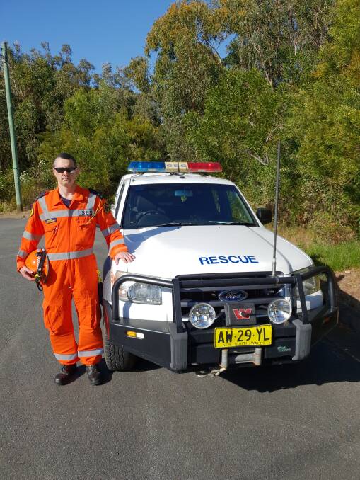 Disappointing: Deputy controller Port Macquarie SES Michael Brumby inspecting the vehicle targeted by thieves overnight.
