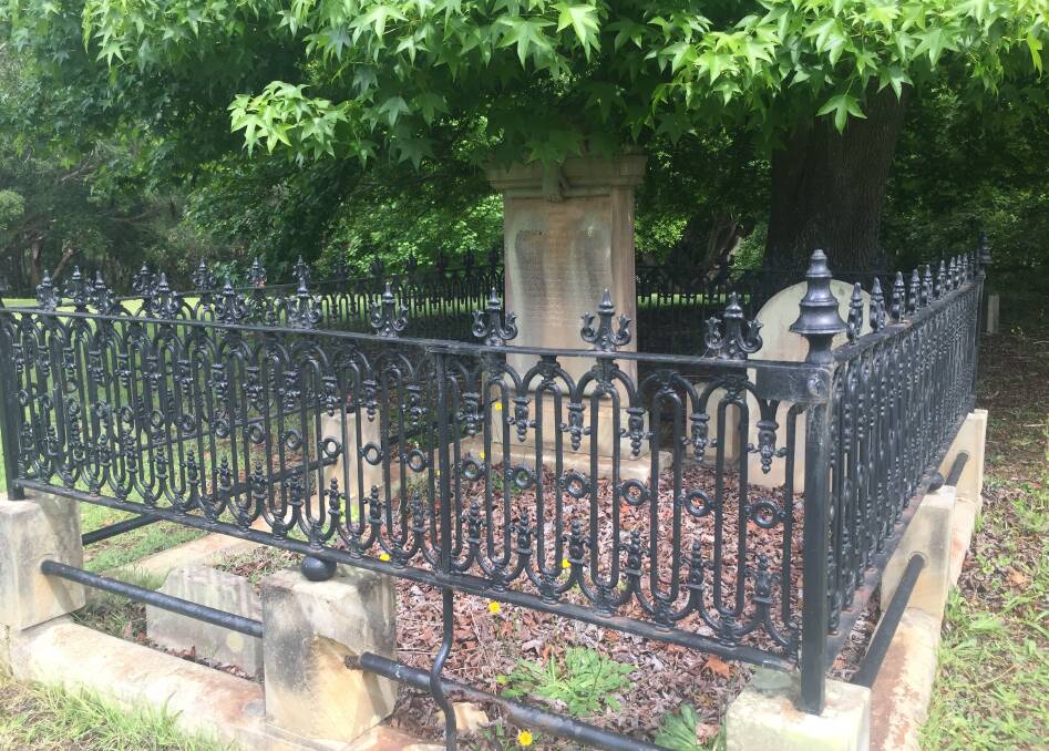 The test of time: The ornate grave of John Pountney who passed away 1879. Three years later his son, Alfred published the first edition of the Port Macquarie News and Hastings River Advocate.