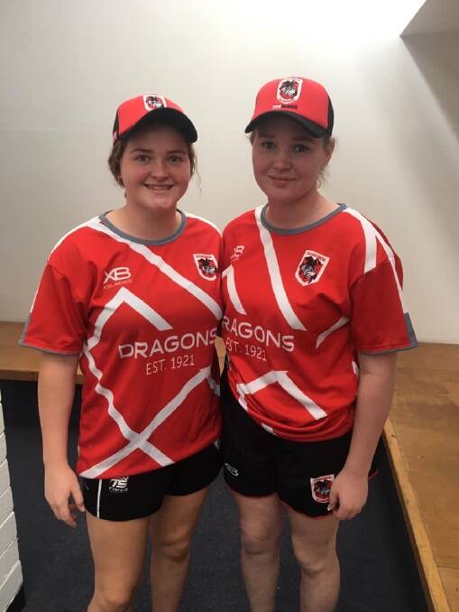 Centre pairing: Stella and Grace Tijou in their St George jerseys. The pair are lining up for the Dragons in the u18s women's rugby league competition.