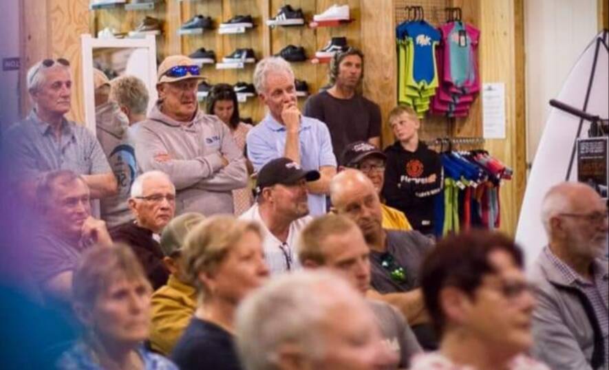 Part of the crowd at the launch of the surfing history book.