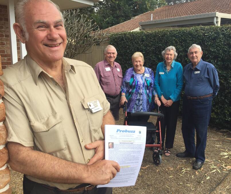 Be prepared: Port City Combined Probus Club Port Macquarie president Scott Barnes and members Ron Berry, Robynne Lowe and founding members Rae and Keith Adams walk to talk about mental health and retirement.