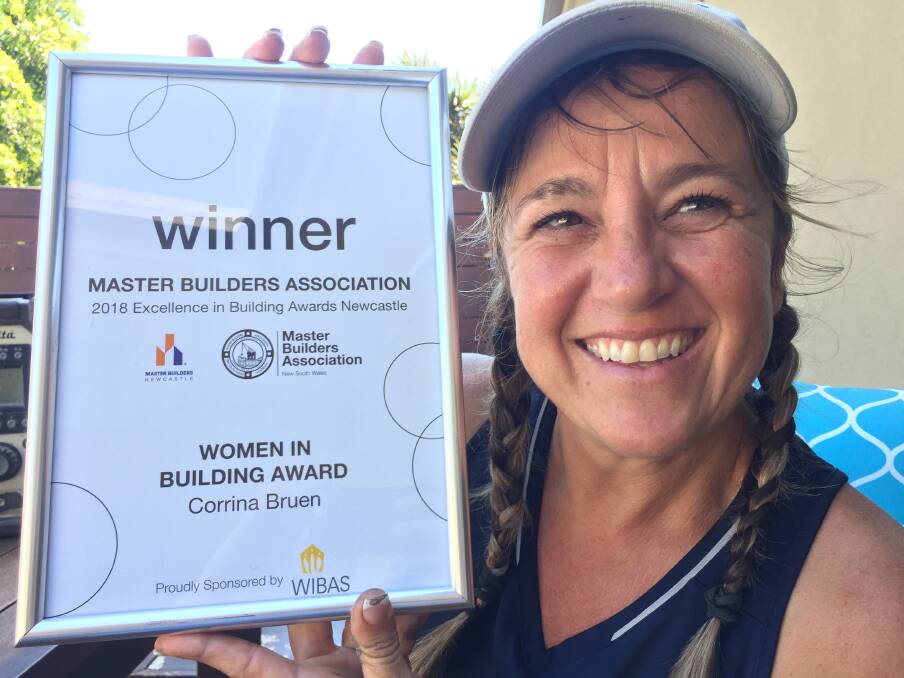 Top gong: Port Macquarie's Corrina Bruen with her Master Builders Association award.