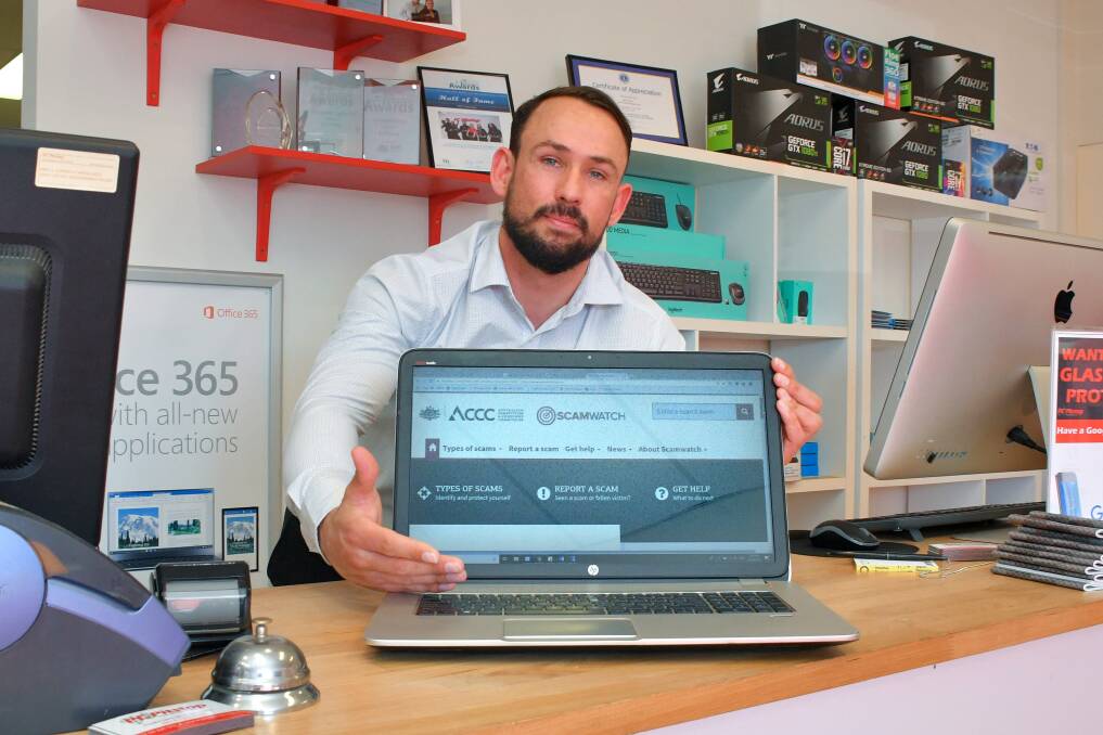 Don't let them in: PC Pitstop Port Macquarie manager Tristan Piper has some suggestions on how to avoid being scammed. Photo: Ivan Sajko