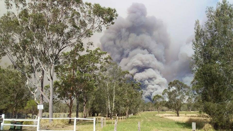 Fire warning: The Wharf Road fire at Johns River.