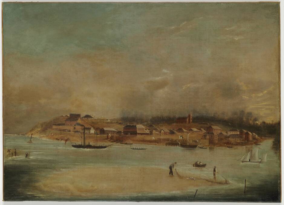 Across the creek: Port Macquarie, c1840 by Joseph Backler. From Mitchell Library, State Library of New South Wales
