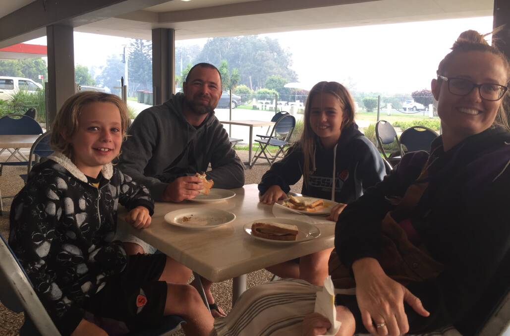 The hospitality: The France family - Matthew, Cassandra, William and Macey - enjoying breakfast at the LUSC on Saturday morning.